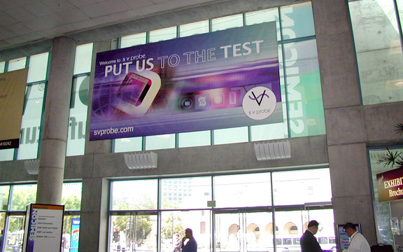 SVProbe banner in conference center